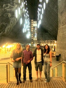 Mitch, Simina, Laura and I in a Romanian salt mine themepark